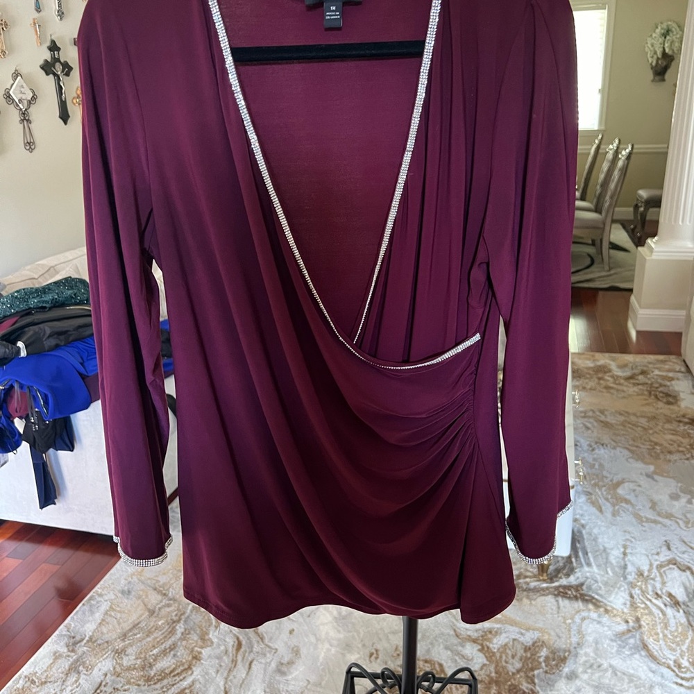 MSK blouse with rhinestones.